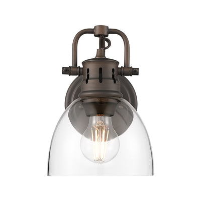 Yep by Golden Lighting Duncan 1-light Vanity in Rubbed Bronze and Clear Glass - Default Title - Golden Lighting
