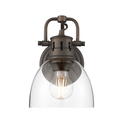 Yep by Golden Lighting Duncan 1-light Vanity in Rubbed Bronze and Clear Glass - Default Title - Golden Lighting