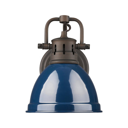 Yep by Golden Lighting Duncan 1-light Vanity in Rubbed Bronze and Navy Blue shade - Default Title - Golden Lighting