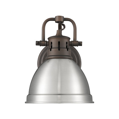 Yep by Golden Lighting Duncan 1-light Vanity in Rubbed Bronze and Pewter shade - Default Title - Golden Lighting