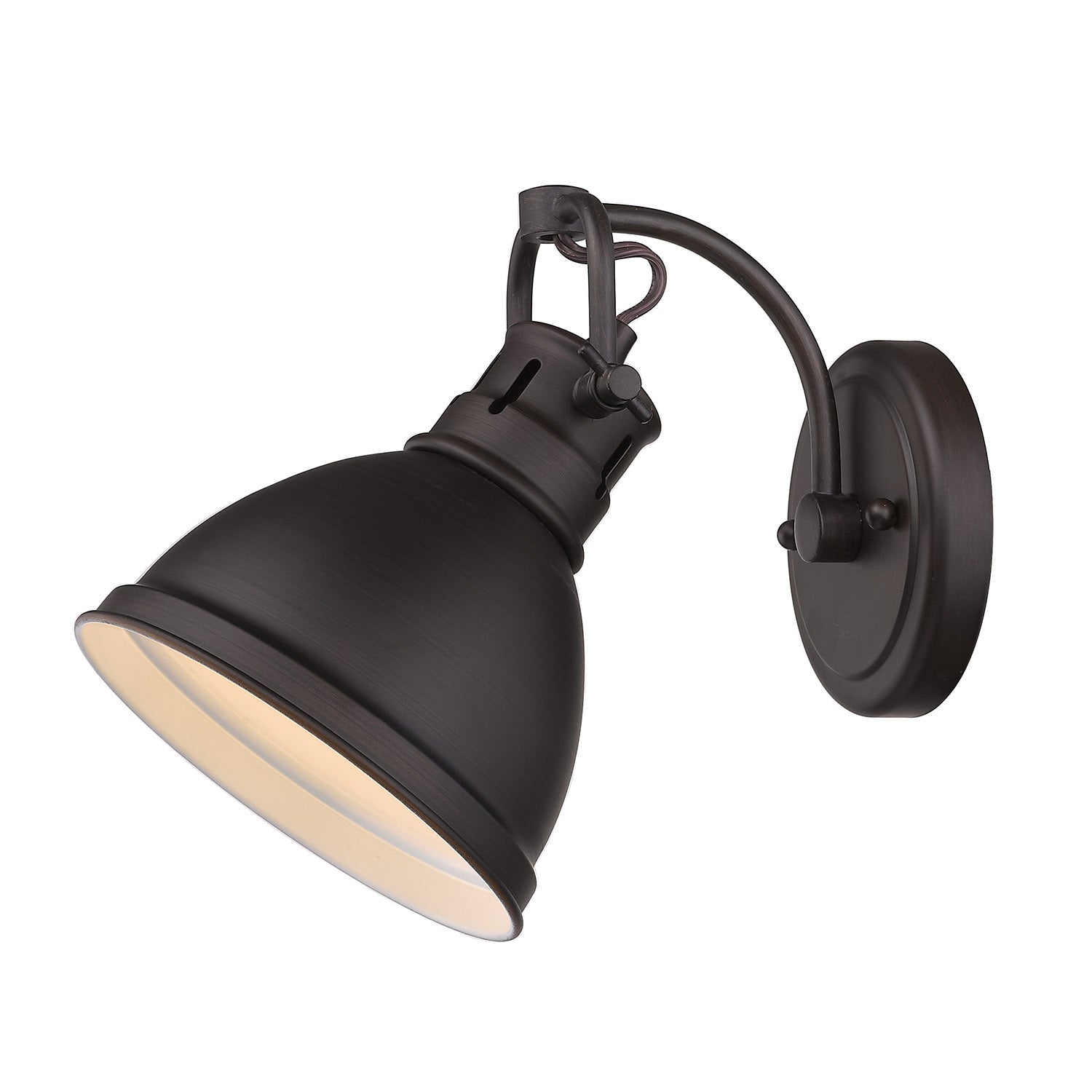 Duncan 1 Light Bath Vanity in Rubbed Bronze with a Rubbed Bronze Shade - Default Title - Golden Lighting