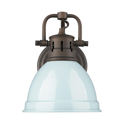 Yep by Golden Lighting Duncan 1-light Vanity in Rubbed Bronze and Seafoam shade - Default Title - Golden Lighting