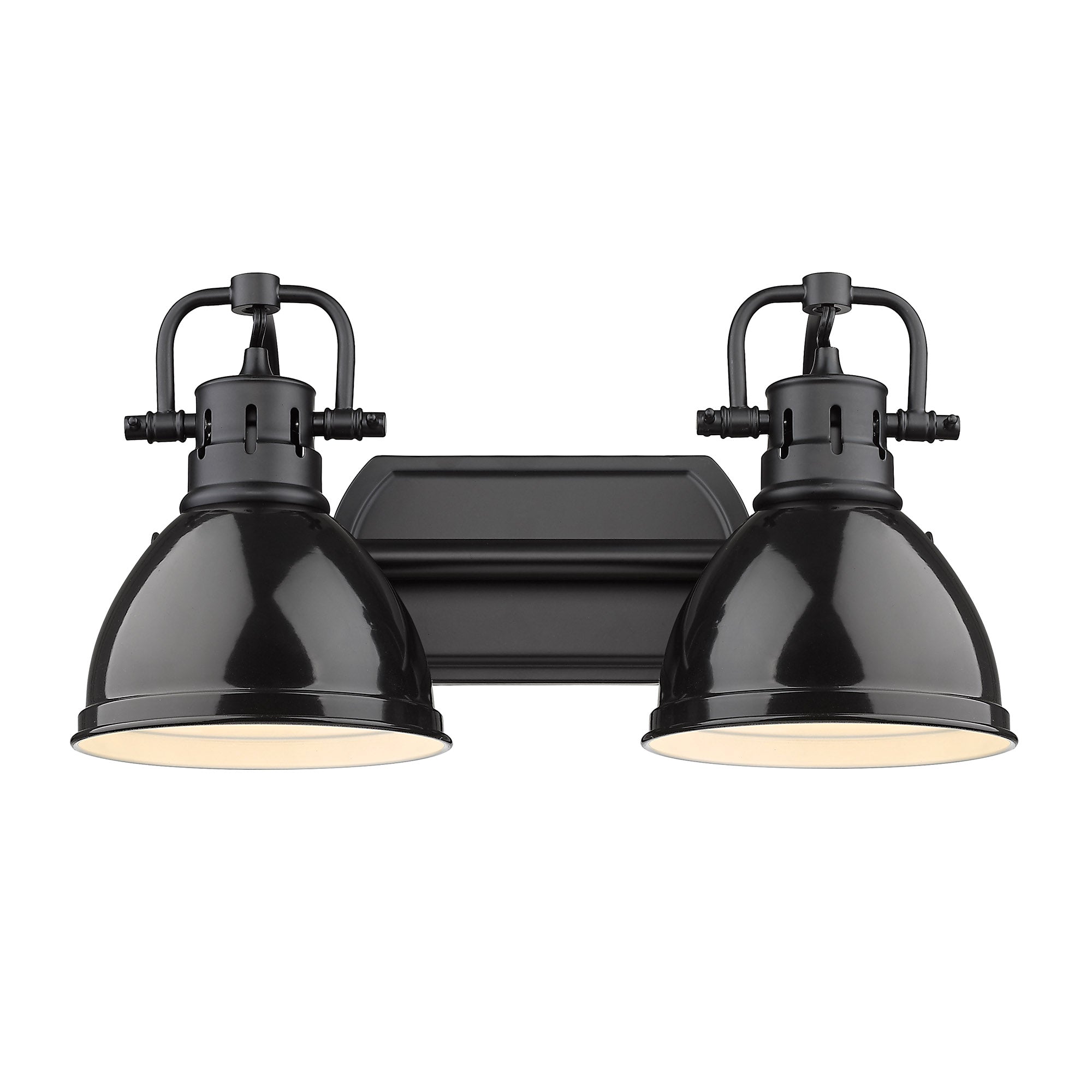 Yep by Golden Lighting Duncan 2-light Vanity in Matte Black and Black shade - - Golden Lighting