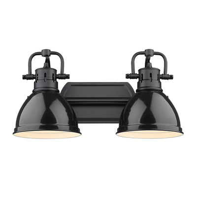 Yep by Golden Lighting Duncan 2-light Vanity in Matte Black and Black shade - - Golden Lighting