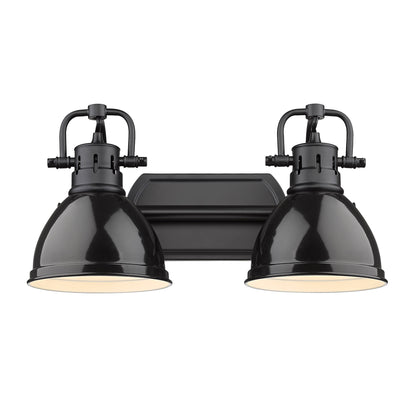 Yep by Golden Lighting Duncan 2-light Vanity in Matte Black and Black shade - - Golden Lighting