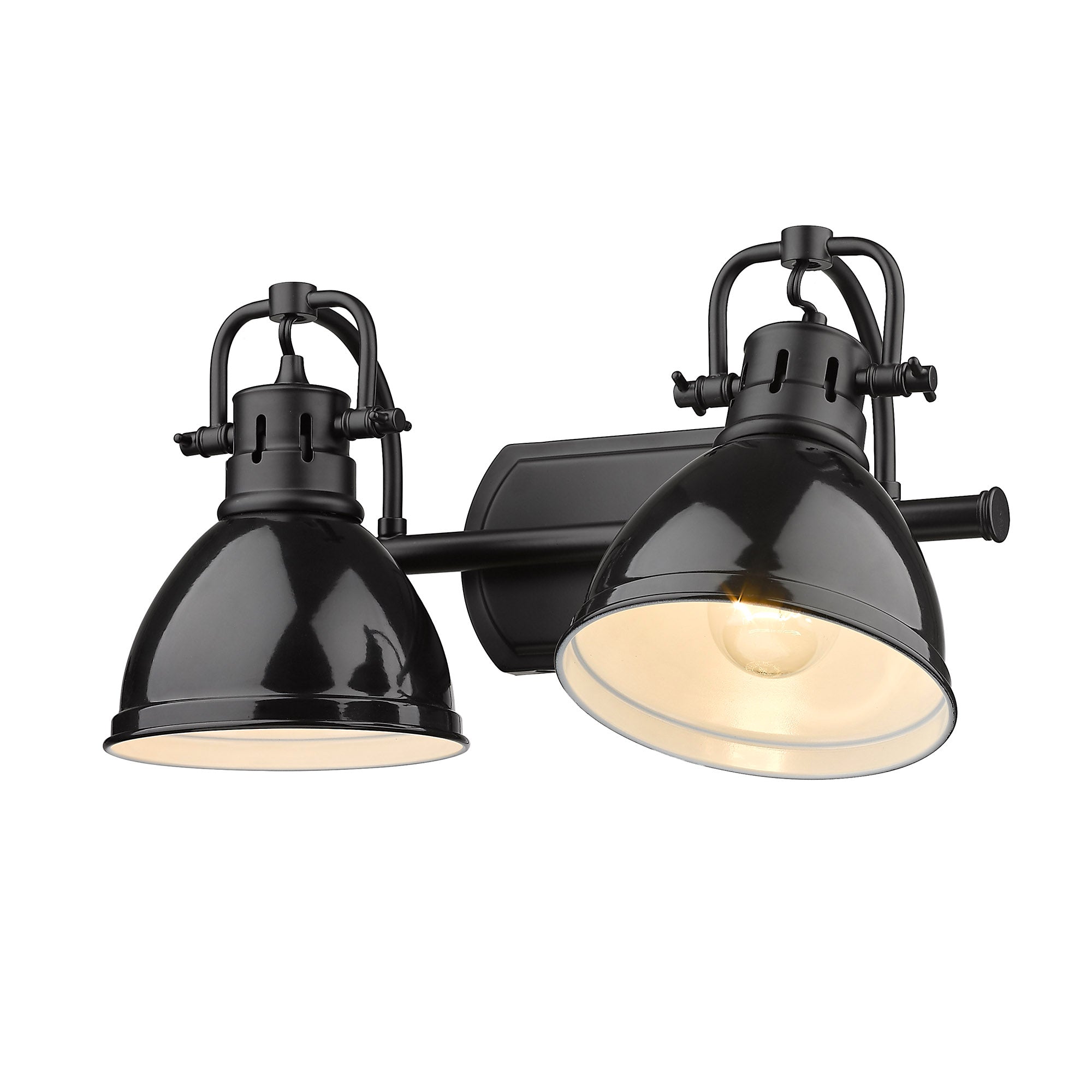 Yep by Golden Lighting Duncan 2-light Vanity in Matte Black and Black shade - - Golden Lighting