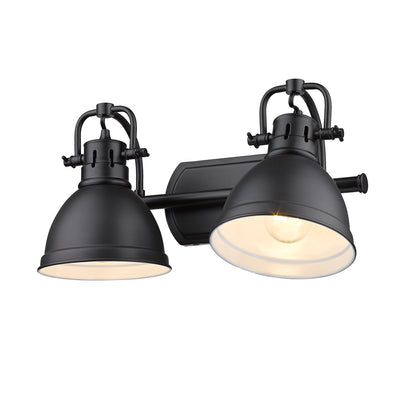 Yep by Golden Lighting Duncan 2-light Vanity in Matte Black - - Golden Lighting