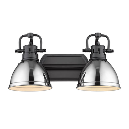 Yep by Golden Lighting Duncan 2-light Vanity in Matte Black and Chrome shade - - Golden Lighting