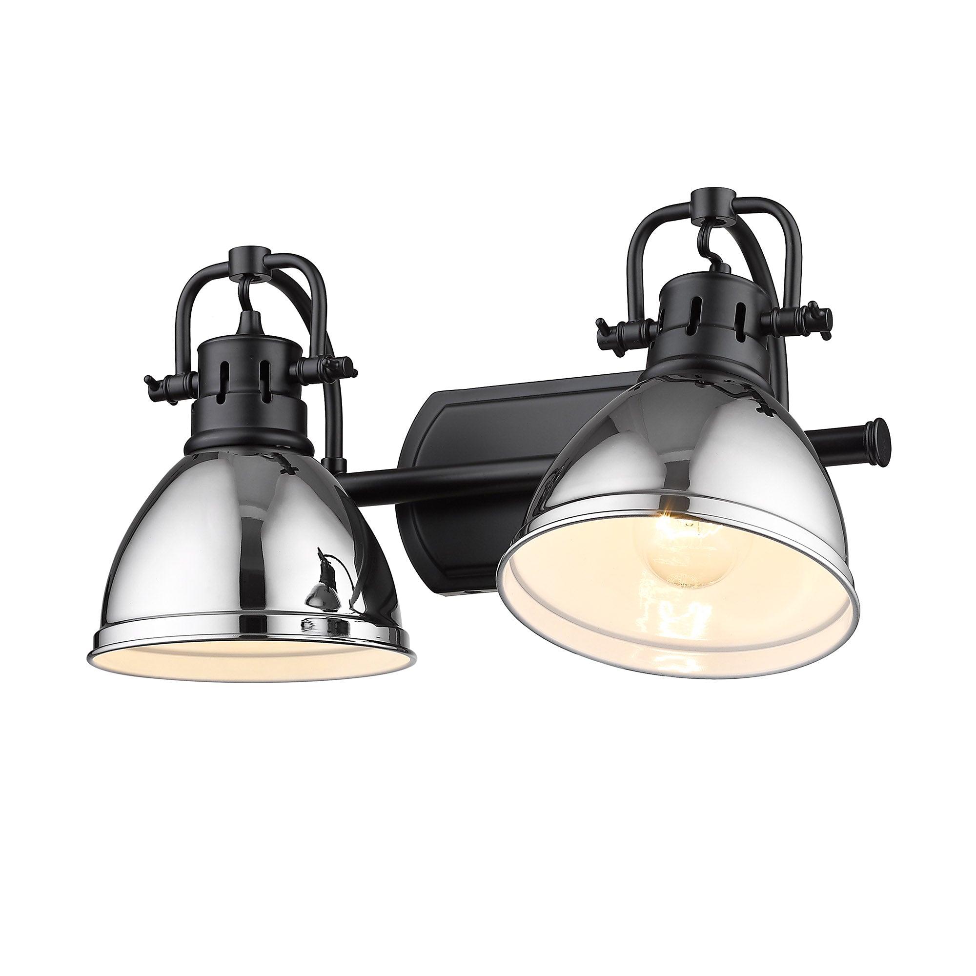 Yep by Golden Lighting Duncan 2-light Vanity in Matte Black and Chrome shade - - Golden Lighting