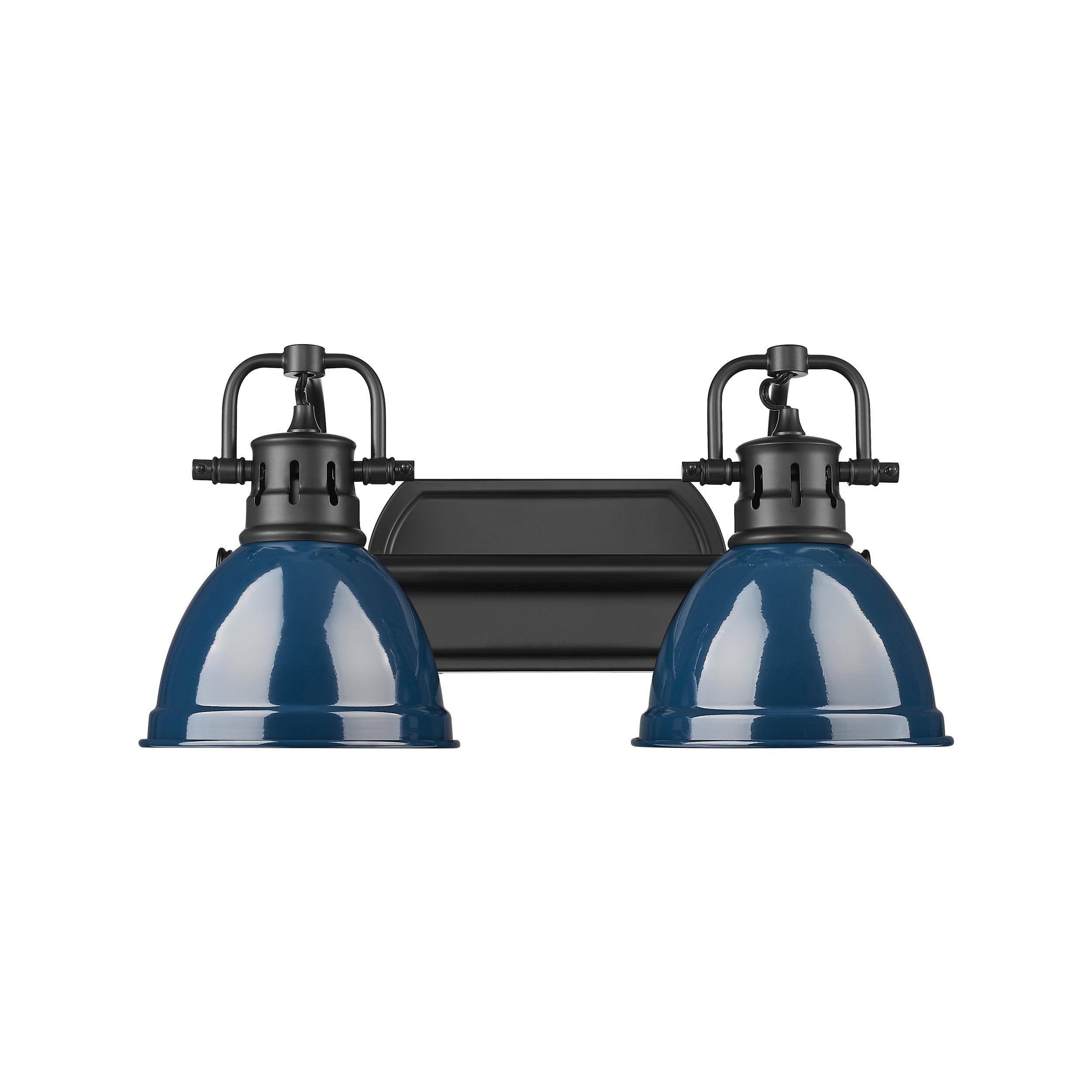 Yep by Golden Lighting Duncan 2-light Vanity in Matte Black and Navy Blue shade - - Golden Lighting