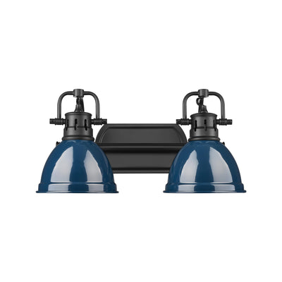 Yep by Golden Lighting Duncan 2-light Vanity in Matte Black and Navy Blue shade - - Golden Lighting
