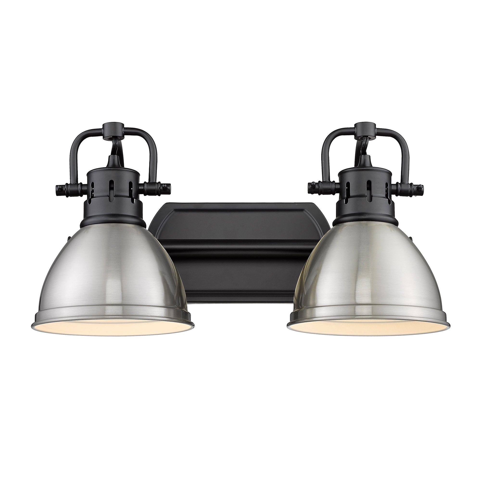 Yep by Golden Lighting Duncan 2-light Vanity in Matte Black and Pewter shade - - Golden Lighting