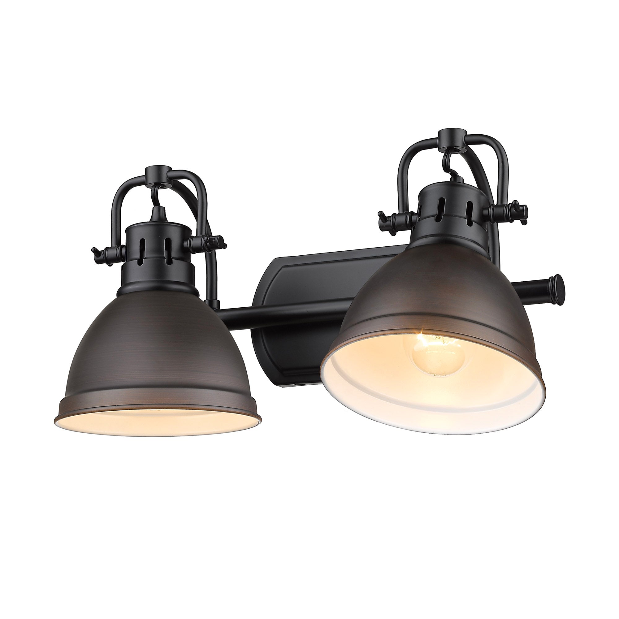Yep by Golden Lighting Duncan 2-light Vanity in Matte Black and Rubbed Bronze shade - - Golden Lighting