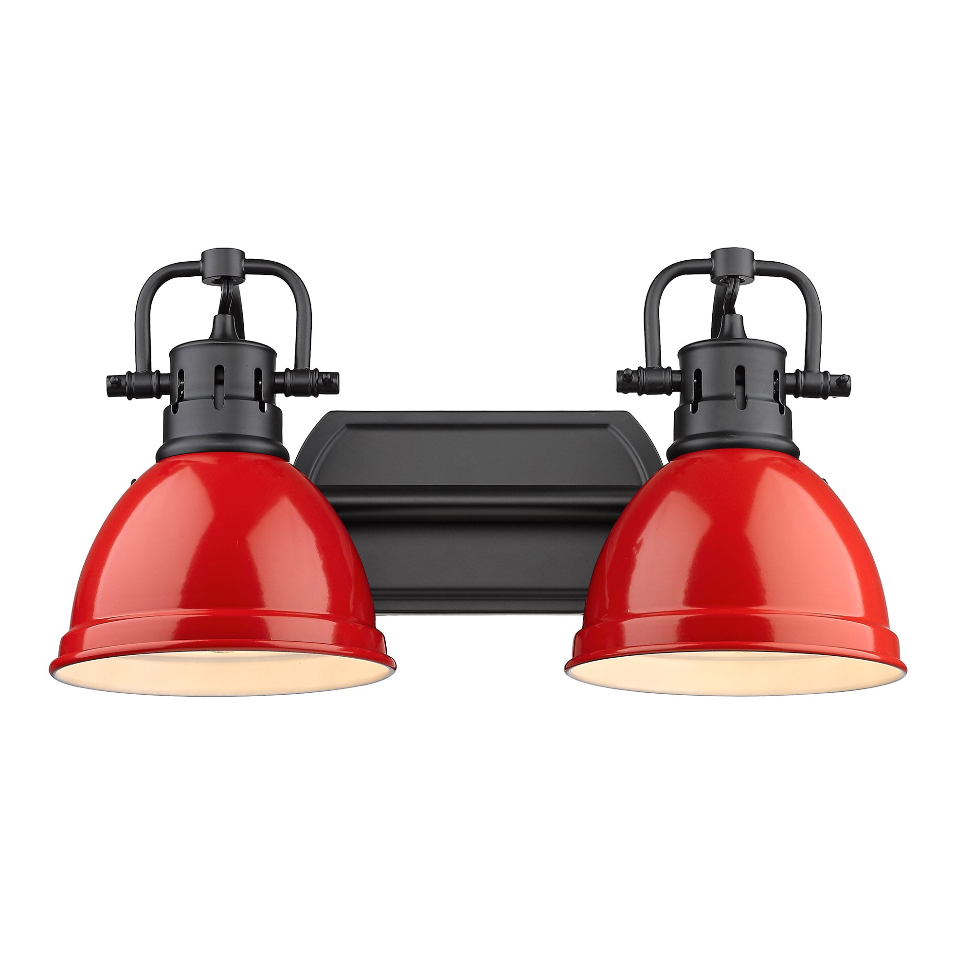 Yep by Golden Lighting Duncan 2-light Vanity in Matte Black and Red shade - - Golden Lighting