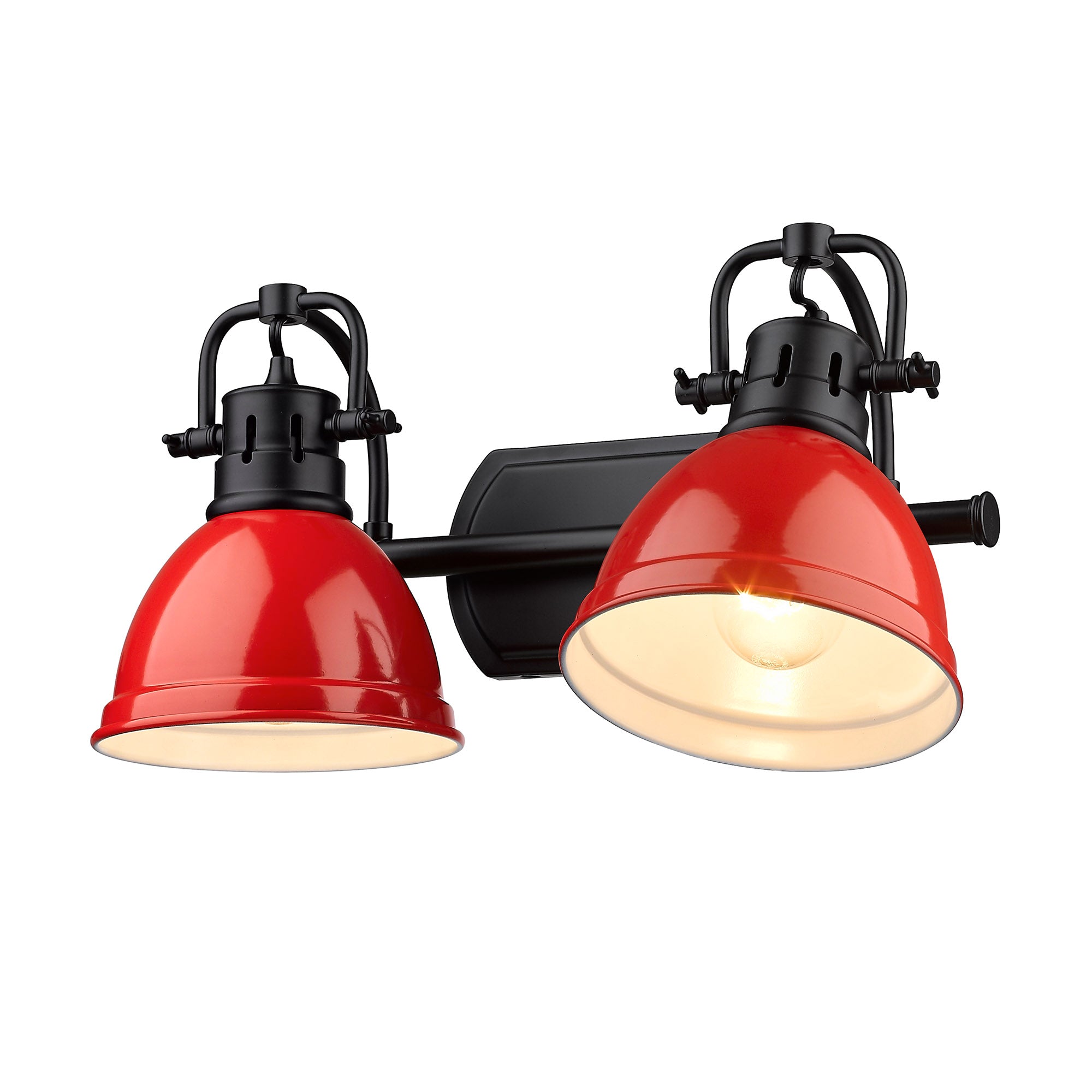 Yep by Golden Lighting Duncan 2-light Vanity in Matte Black and Red shade - - Golden Lighting