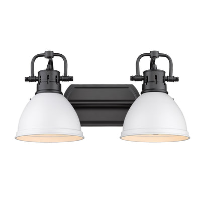 Yep by Golden Lighting Duncan 2-light Vanity in Matte Black and Matte White shade - - Golden Lighting