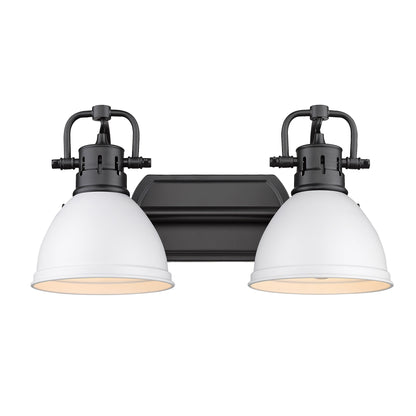 Yep by Golden Lighting Duncan 2-light Vanity in Matte Black and Matte White shade - - Golden Lighting