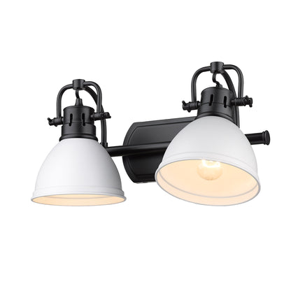 Yep by Golden Lighting Duncan 2-light Vanity in Matte Black and Matte White shade - - Golden Lighting