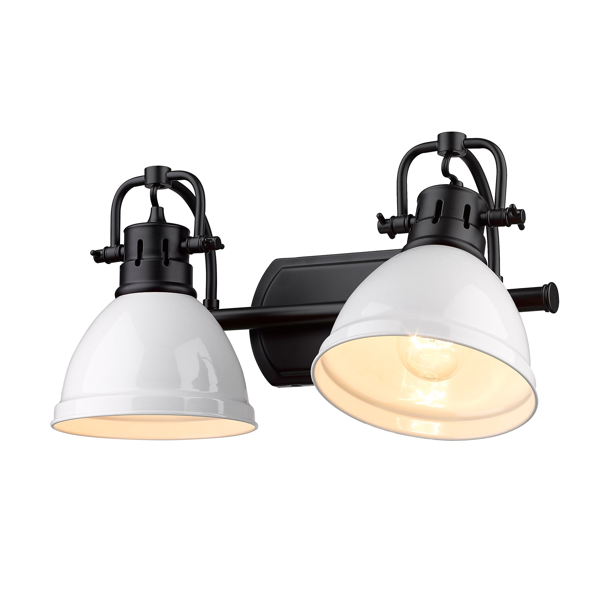 Yep by Golden Lighting Duncan 2-light Vanity in Matte Black and White shade - - Golden Lighting