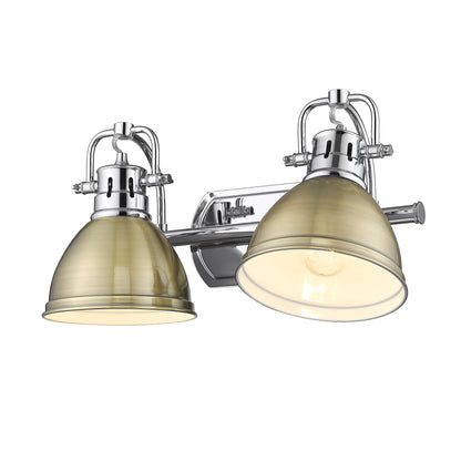 Yep by Golden Lighting Duncan 2-light Vanity in Chrome and Aged Brass shade - - Golden Lighting