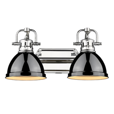 Yep by Golden Lighting Duncan 2-light Vanity in Chrome and Black shade - - Golden Lighting