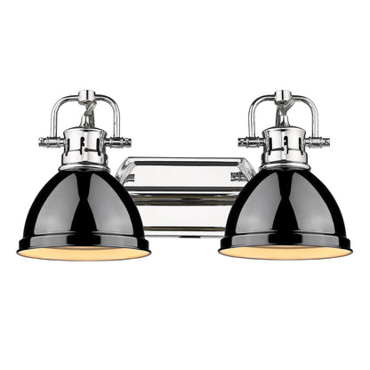 Yep by Golden Lighting Duncan 2-light Vanity in Chrome and Black shade - - Golden Lighting