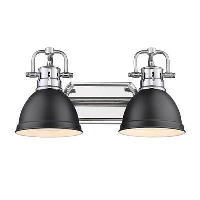 Yep by Golden Lighting Duncan 2-light Vanity in Chrome and Matte Black shade - - Golden Lighting