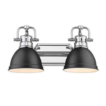 Yep by Golden Lighting Duncan 2-light Vanity in Chrome and Matte Black shade - - Golden Lighting