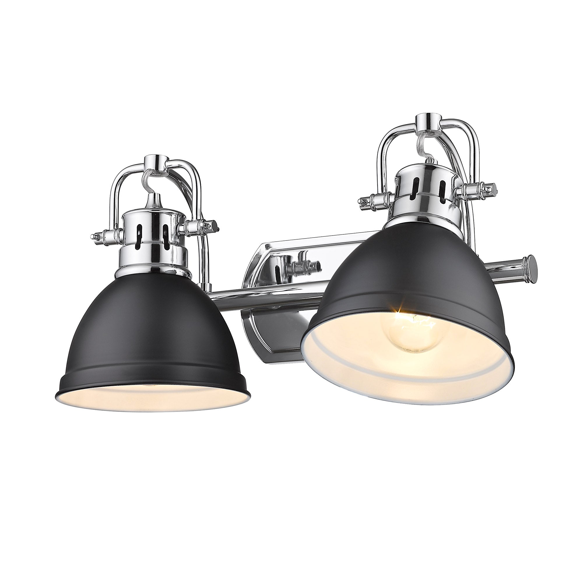 Yep by Golden Lighting Duncan 2-light Vanity in Chrome and Matte Black shade - - Golden Lighting