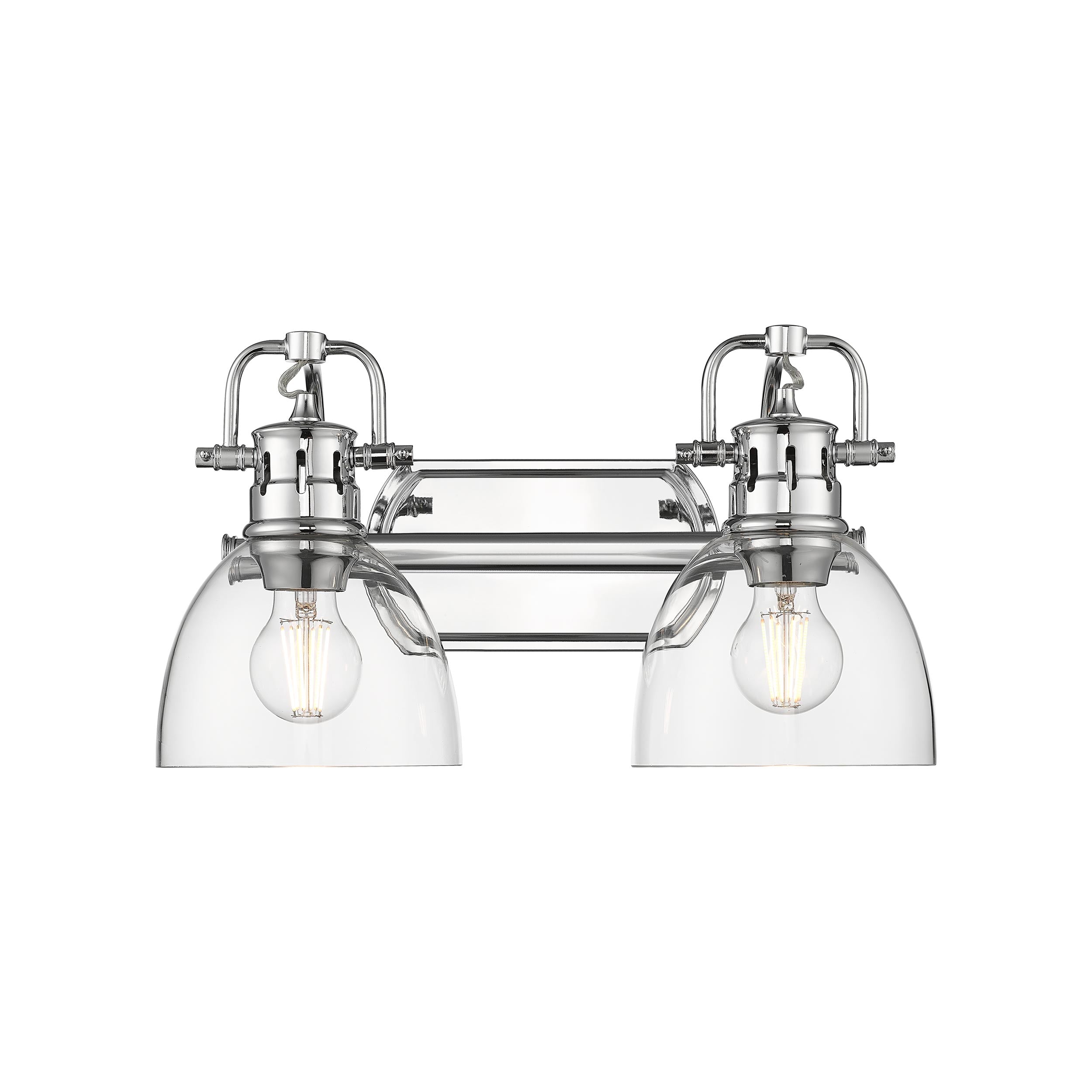 Yep by Golden Lighting Duncan 2-light Vanity in Chrome and Clear Glass - - Golden Lighting
