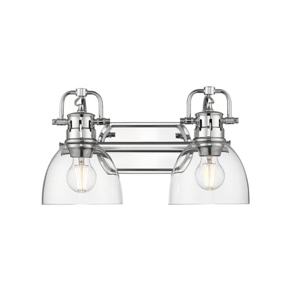 Yep by Golden Lighting Duncan 2-light Vanity in Chrome and Clear Glass - - Golden Lighting