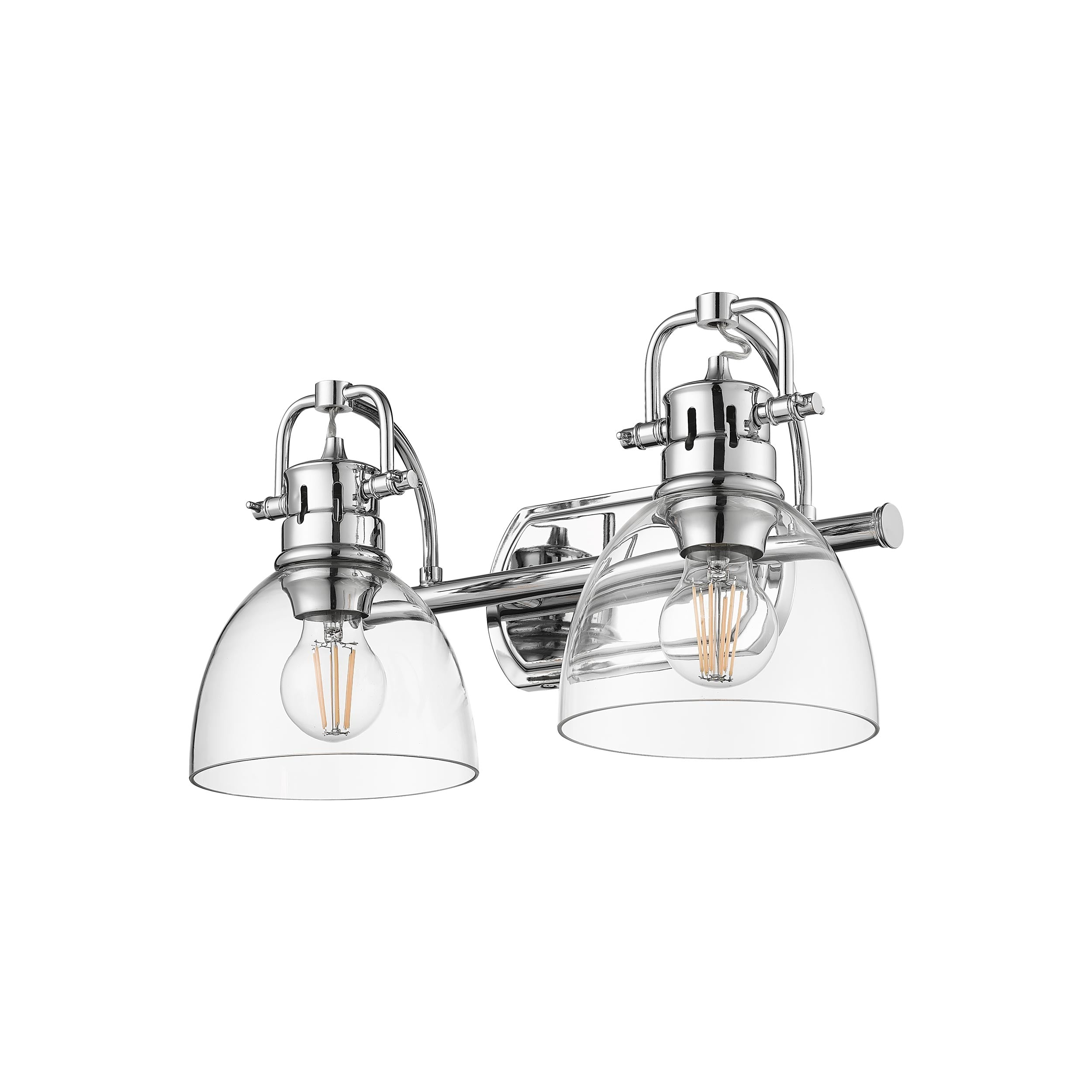 Yep by Golden Lighting Duncan 2-light Vanity in Chrome and Clear Glass - - Golden Lighting