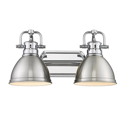 Yep by Golden Lighting Duncan 2-light Vanity in Chrome and Pewter shade - - Golden Lighting