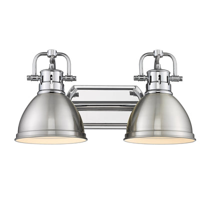 Yep by Golden Lighting Duncan 2-light Vanity in Chrome and Pewter shade - - Golden Lighting