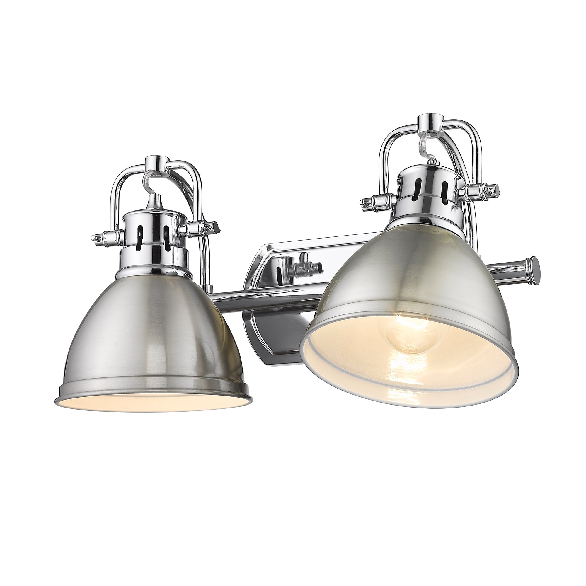 Yep by Golden Lighting Duncan 2-light Vanity in Chrome and Pewter shade - - Golden Lighting