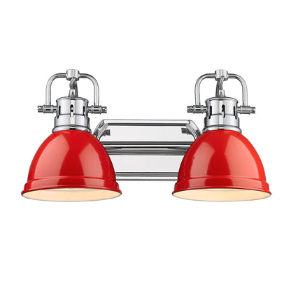 Yep by Golden Lighting Duncan 2-light Vanity in Chrome and Red shade - - Golden Lighting