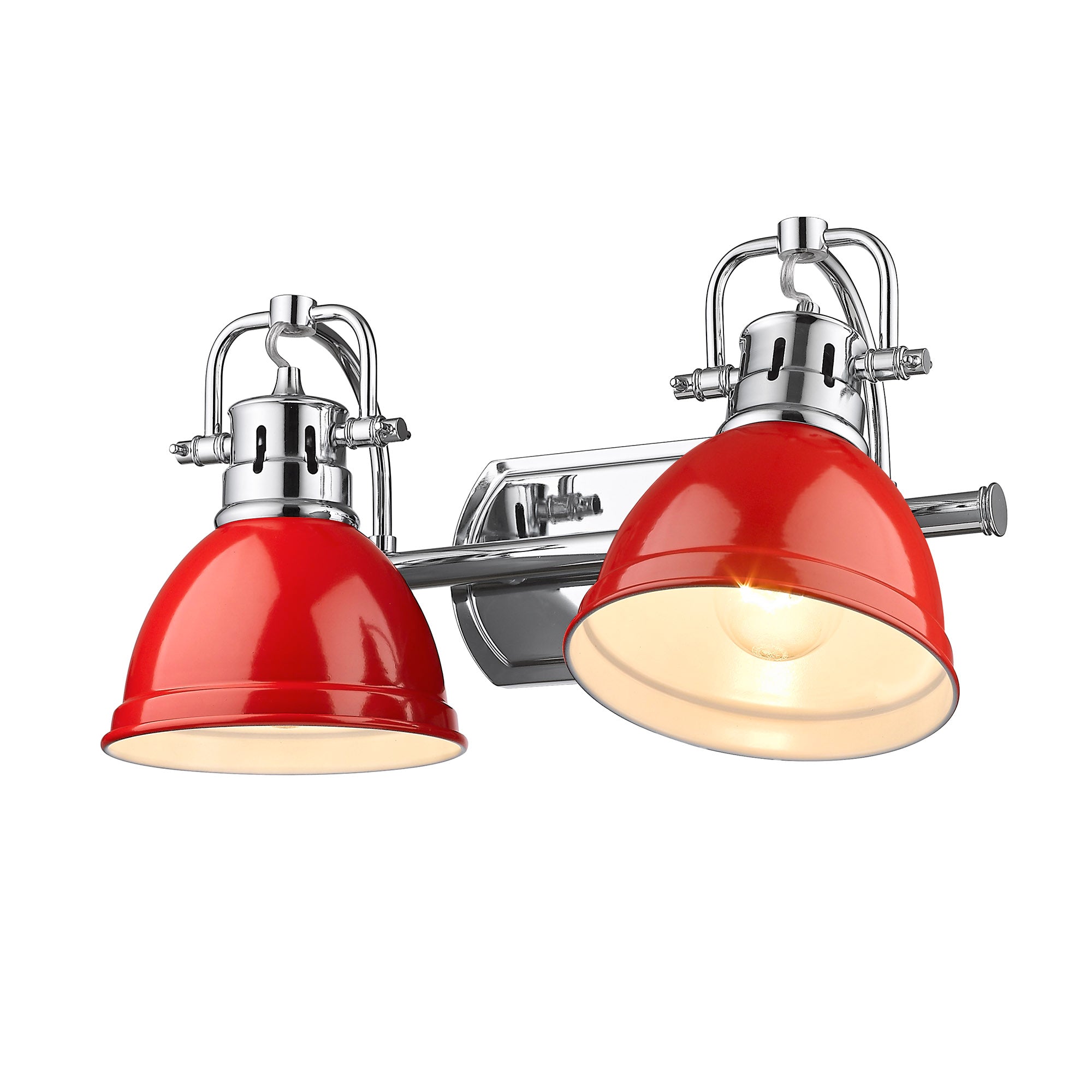 Yep by Golden Lighting Duncan 2-light Vanity in Chrome and Red shade - - Golden Lighting