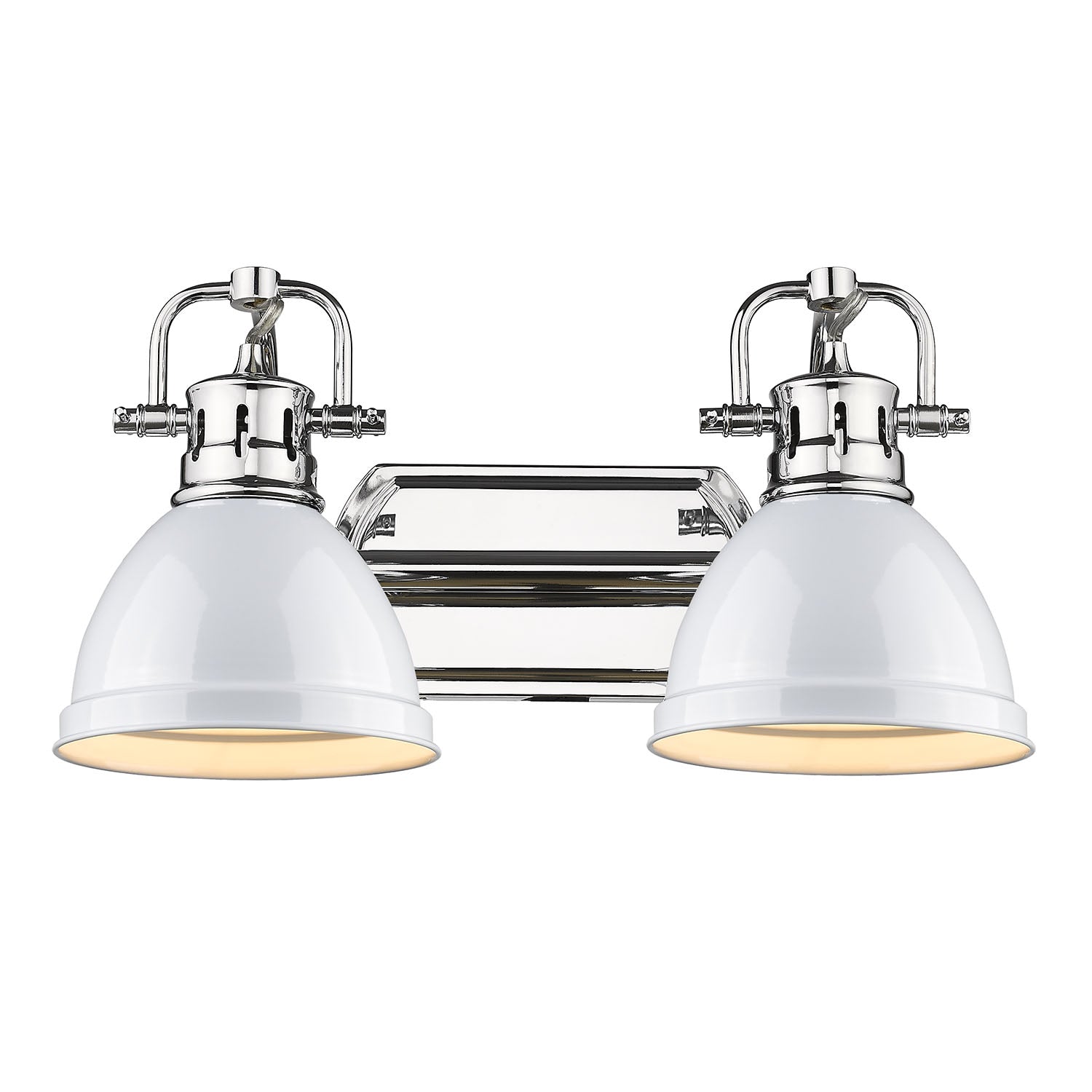 Yep by Golden Lighting Duncan 2-light Vanity in Chrome and White shade - - Golden Lighting