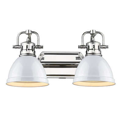 Yep by Golden Lighting Duncan 2-light Vanity in Chrome and White shade - - Golden Lighting