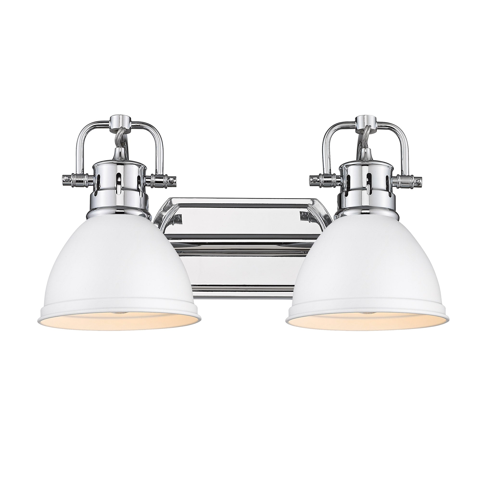 Yep by Golden Lighting Duncan 2-light Vanity in Chrome and Matte White shade - - Golden Lighting