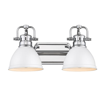 Yep by Golden Lighting Duncan 2-light Vanity in Chrome and Matte White shade - - Golden Lighting