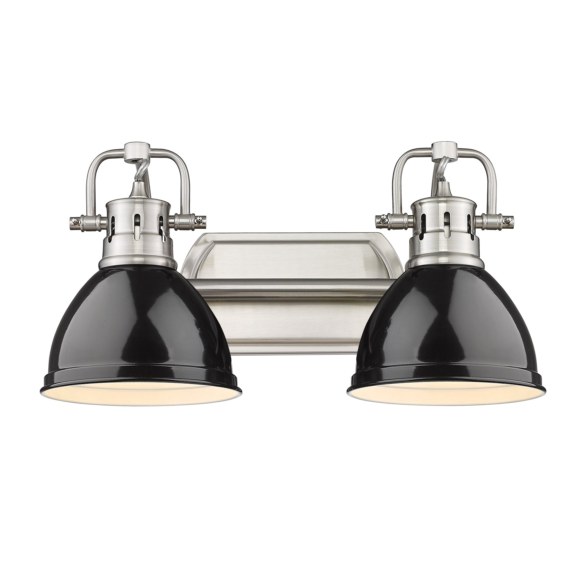 Yep by Golden Lighting Duncan 2-light Vanity in Pewter and Black shade - - Golden Lighting
