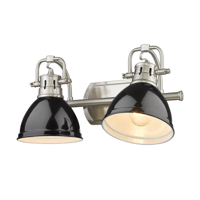 Yep by Golden Lighting Duncan 2-light Vanity in Pewter and Black shade - - Golden Lighting