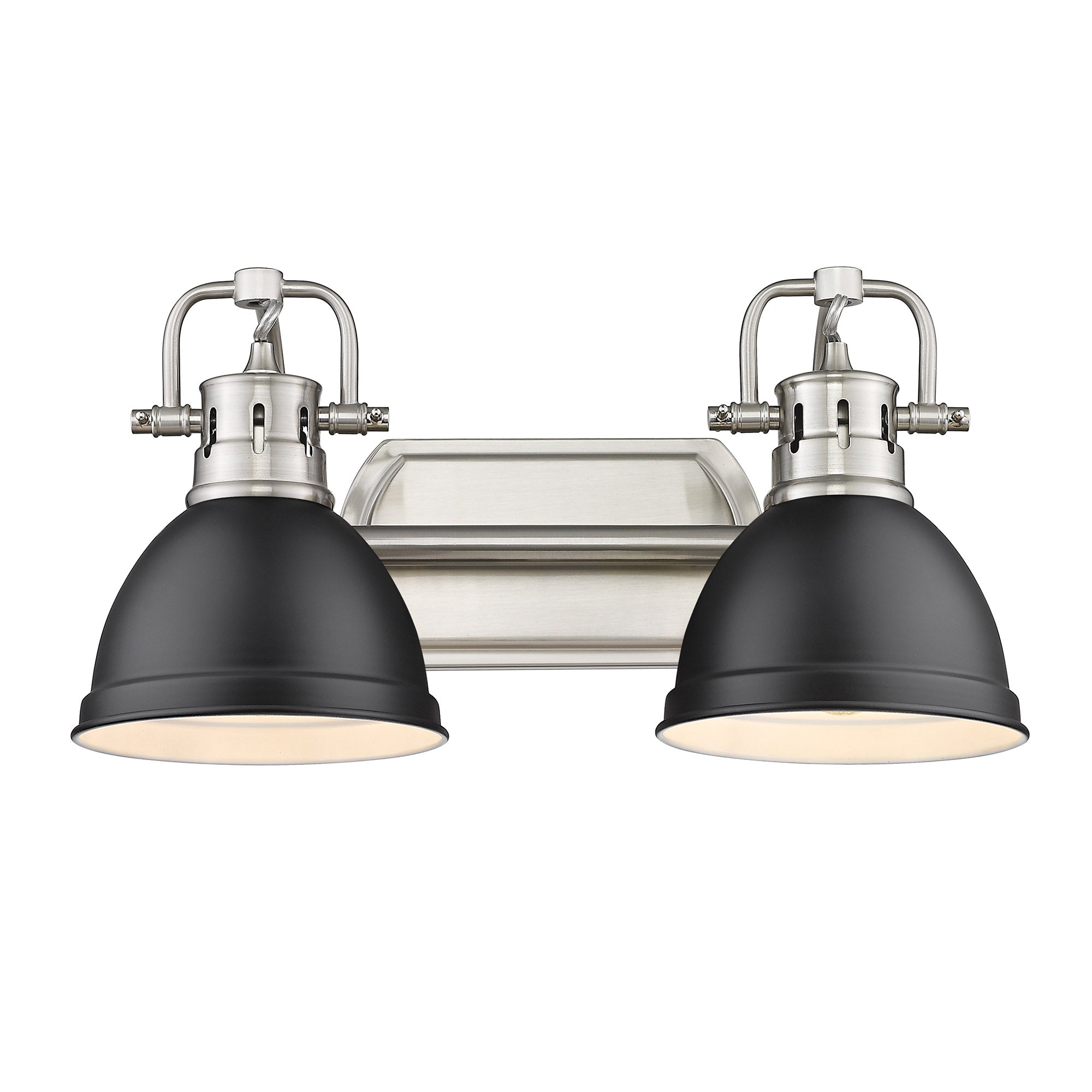 Yep by Golden Lighting Duncan 2-light Vanity in Pewter and Matte Black shade - - Golden Lighting