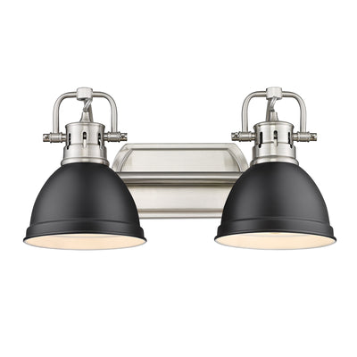 Yep by Golden Lighting Duncan 2-light Vanity in Pewter and Matte Black shade - - Golden Lighting