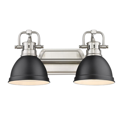 Yep by Golden Lighting Duncan 2-light Vanity in Pewter and Matte Black shade - - Golden Lighting