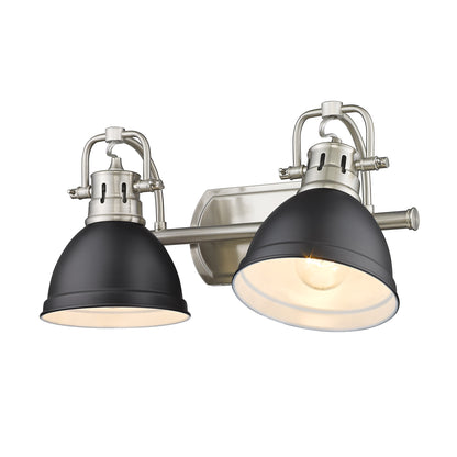 Yep by Golden Lighting Duncan 2-light Vanity in Pewter and Matte Black shade - - Golden Lighting
