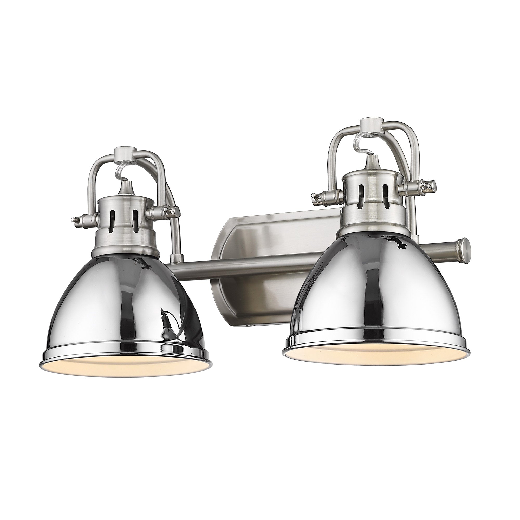 Yep by Golden Lighting Duncan 2-light Vanity in Pewter and Chrome shade - - Golden Lighting