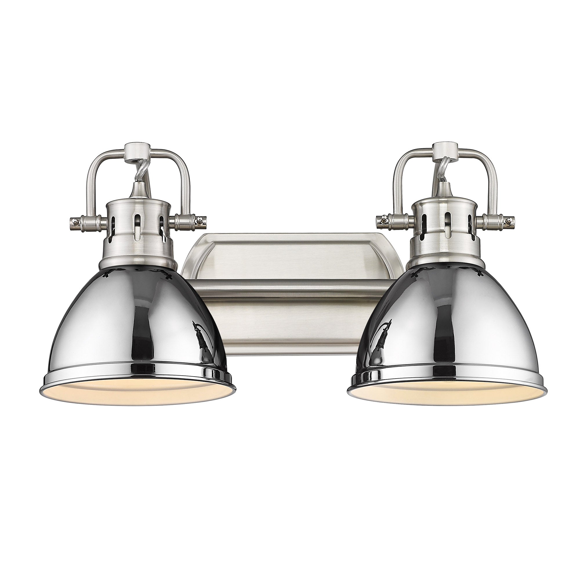 Yep by Golden Lighting Duncan 2-light Vanity in Pewter and Chrome shade - - Golden Lighting