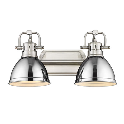 Yep by Golden Lighting Duncan 2-light Vanity in Pewter and Chrome shade - - Golden Lighting
